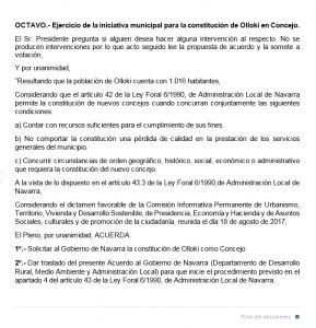 Octavo Iniciativa Municipal creación Concejo Olloki